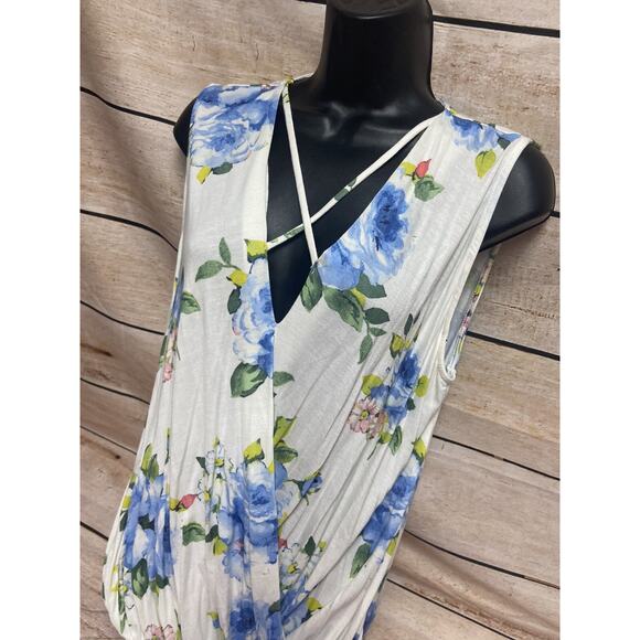Pleione Womens Tank Top Size Medium Sleeveless Blue Floral New NWT Shirt Casual - Picture 7 of 10